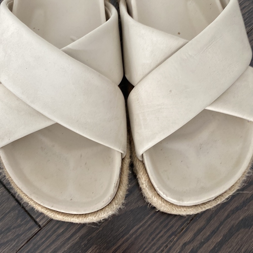 Zara crossed leather slides - Picture 4 of 5